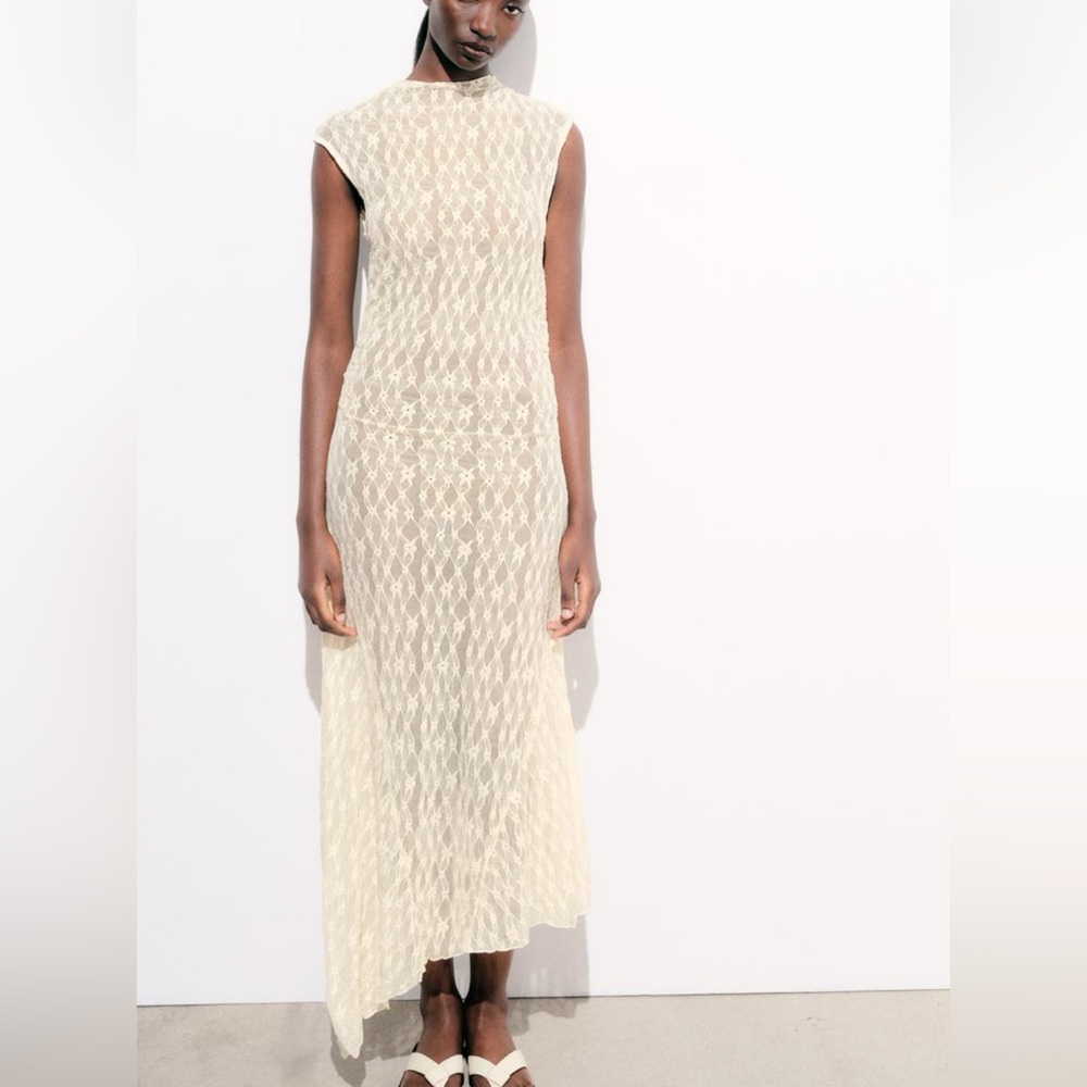 Zara asymmetrical lace dress